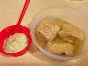 gefilte fish with dill dip