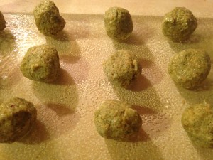 Falafel balls in baking pan