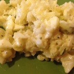 Mock Potato Salad with Cauliflower, 6 grams protein, 68 calories